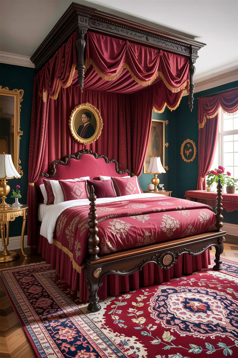 Traditional Berry Bedroom - 30 berry bedroom ideas
