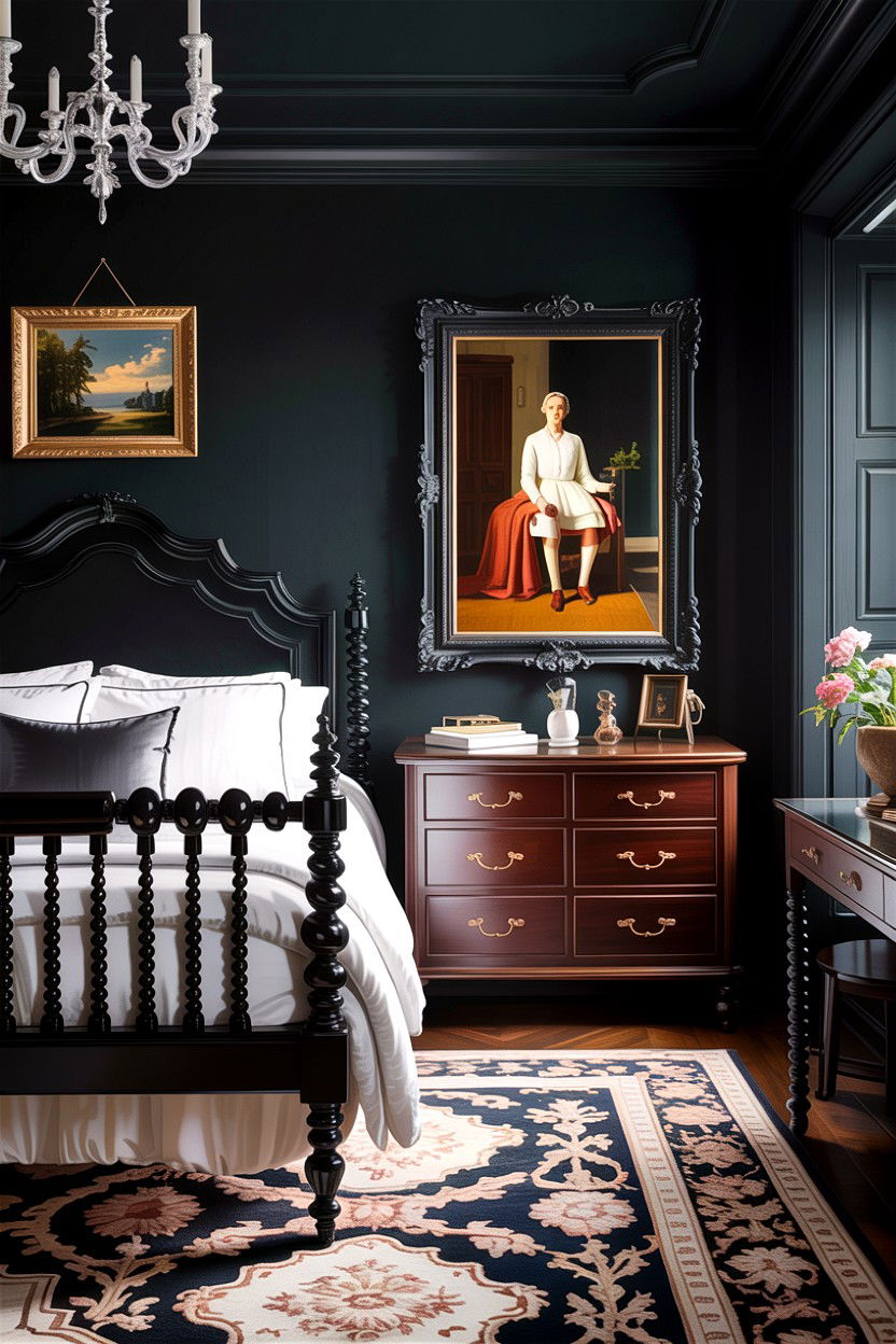 Traditional Black Bedroom - 30 all black bedroom ideas