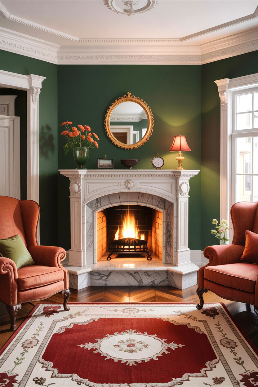 Traditional Corner Fireplace - 30 living room corner fireplace ideas