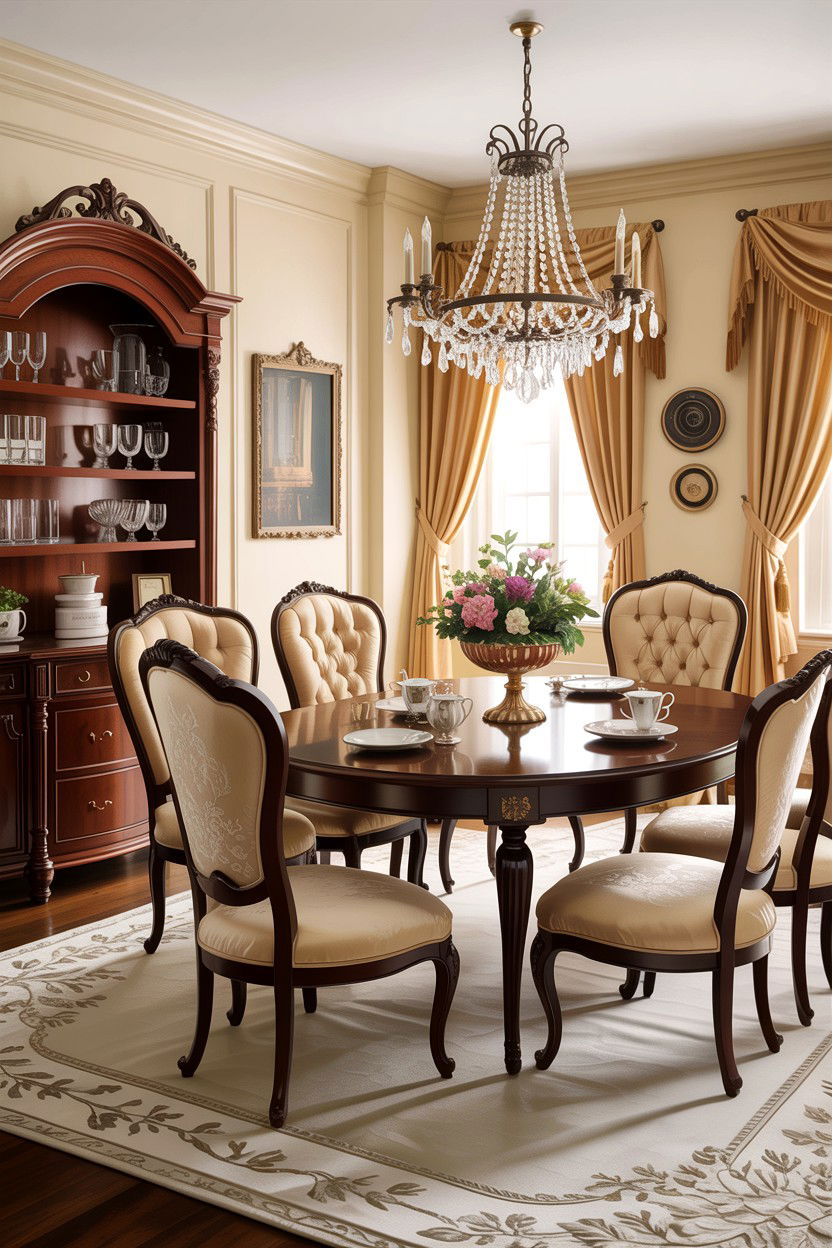 Traditional Cream Dining Room - 30 warm cream dining room ideas