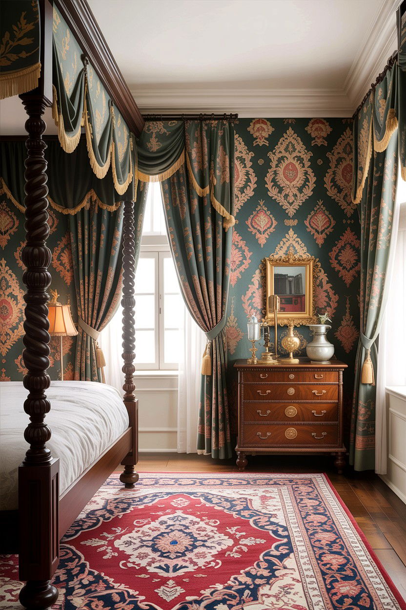 Traditional Damask Wallpaper - 30 bedroom damask wallpapers