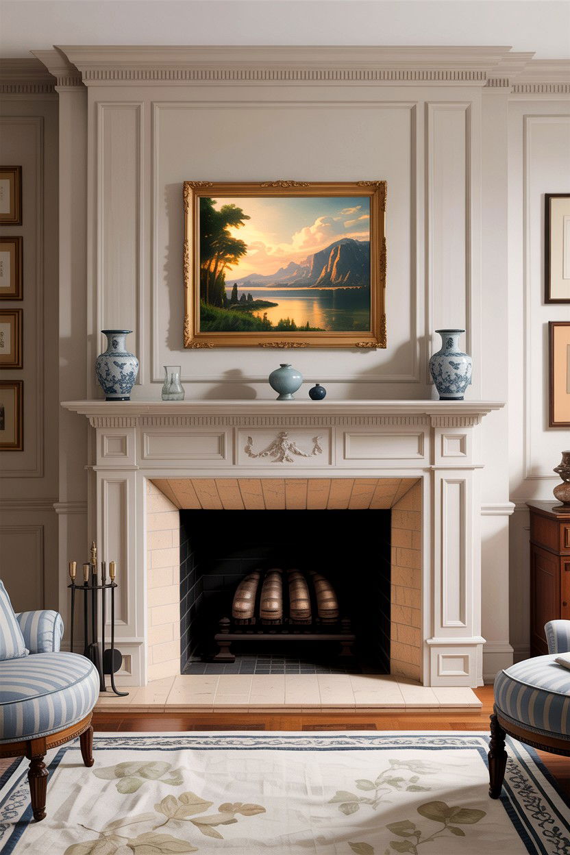 Traditional Fireplace Mantel - 30 living room fireplace mantel ideas