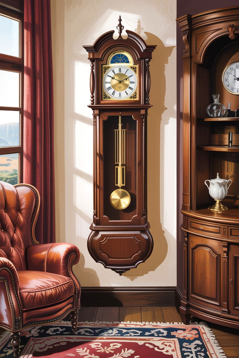 Traditional Grandfather Wall Clock - 30 bedroom vintage clocks