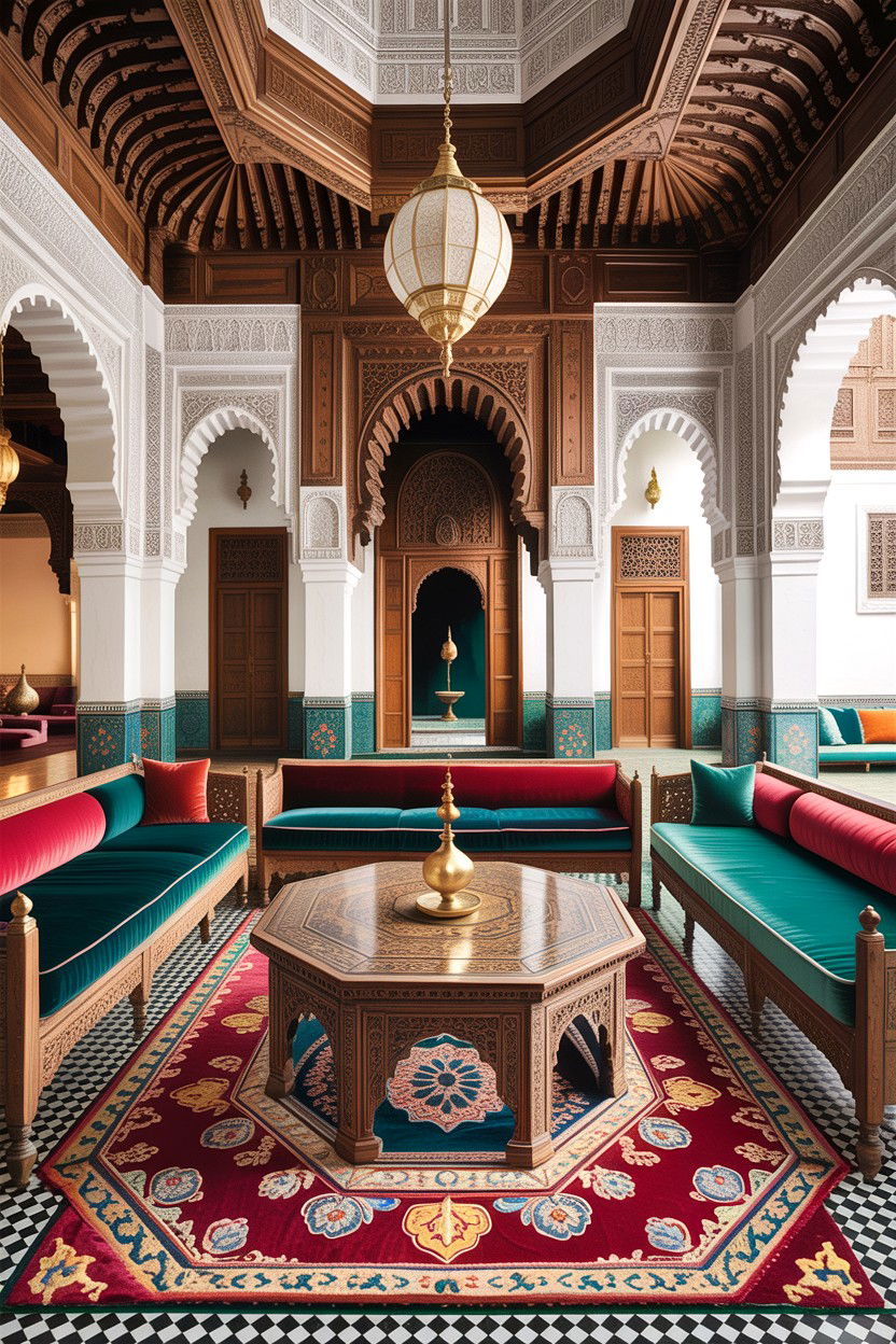 Traditional Moroccan Majlis - 30 Moroccan living room ideas