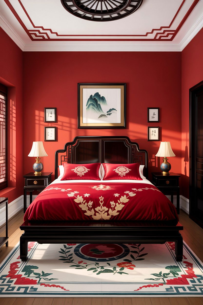 Traditional Red Bedroom - 30 Chinese bedroom ideas