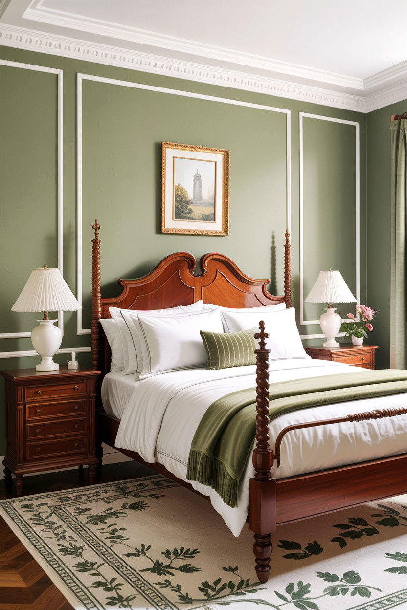 Traditional Sage White Bedroom - 30 sage and white bedroom ideas