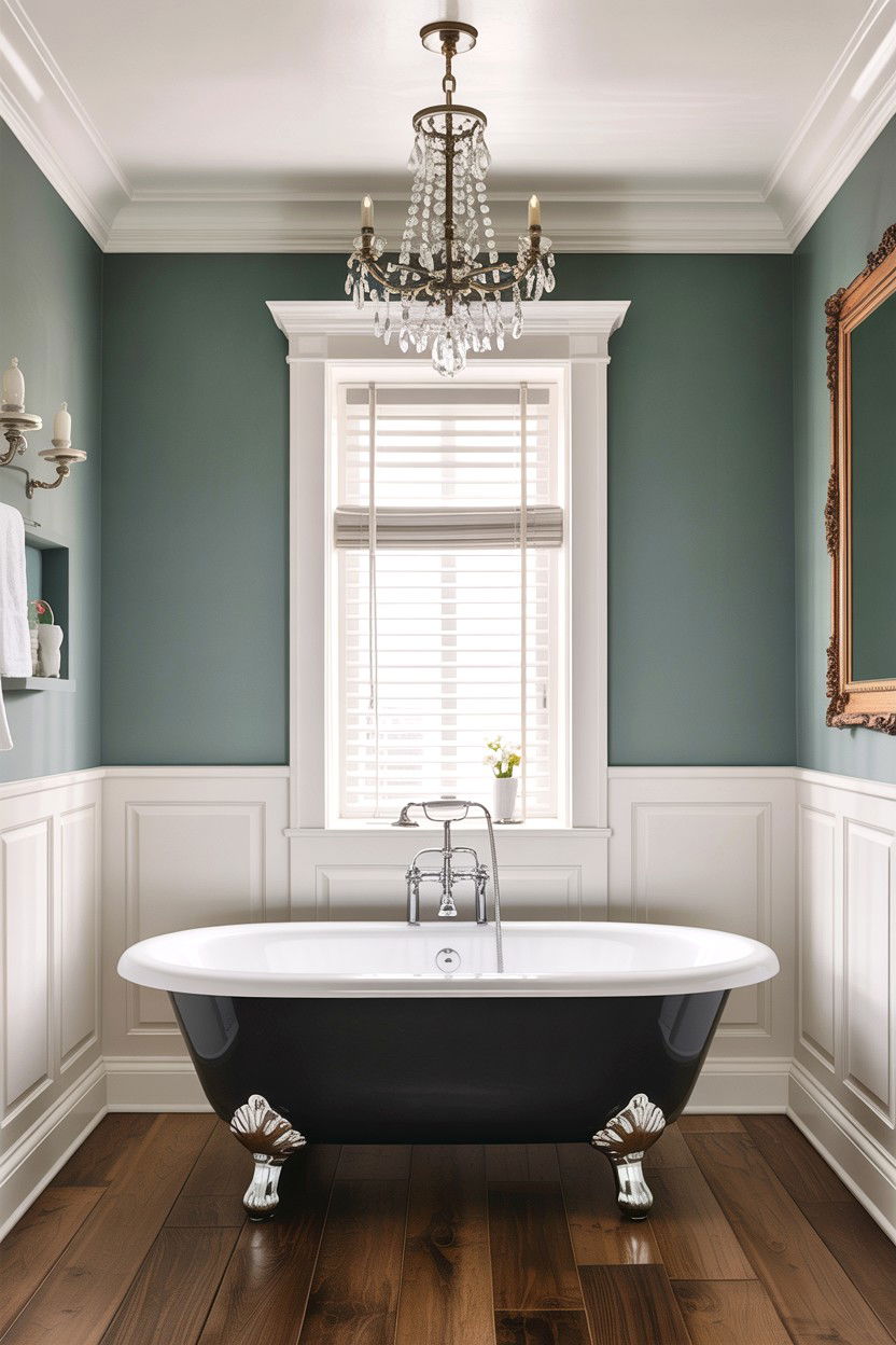 Traditional Wainscoted Bath Space - 30 Hampton bathroom ideas