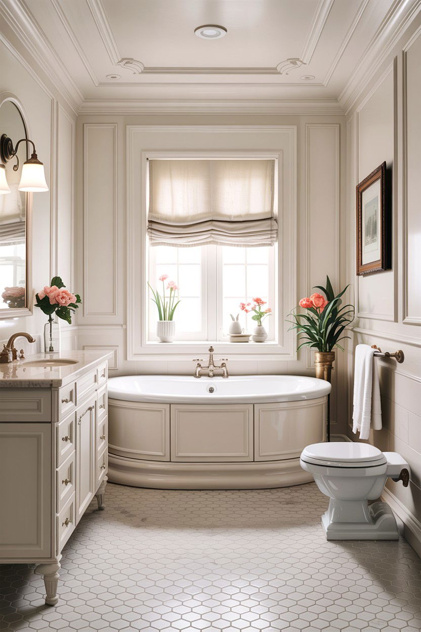 Traditional White Bathroom - 30 all white bathroom ideas