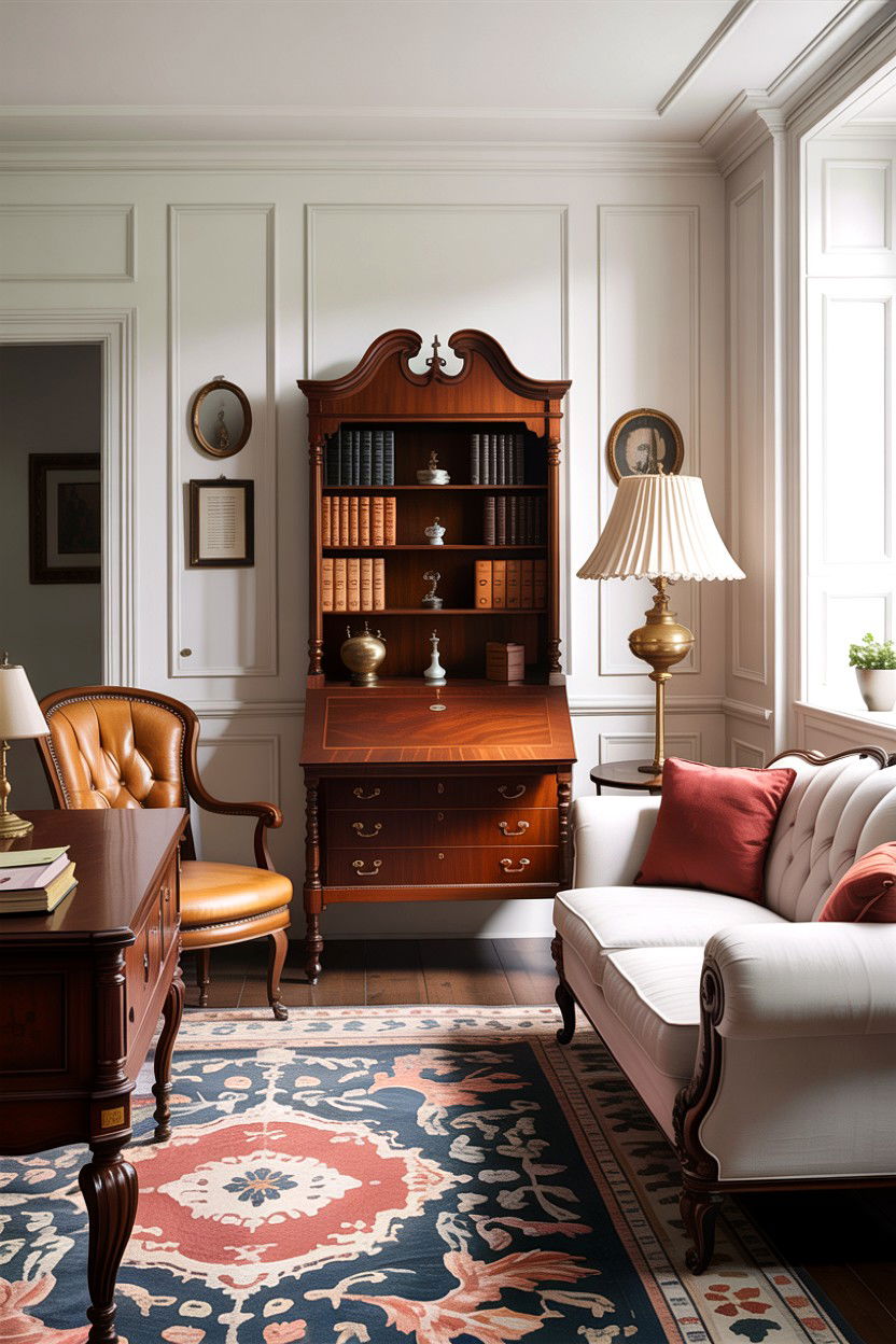 Traditional White Living Room With Antique Furniture - 30 traditional white living room ideas