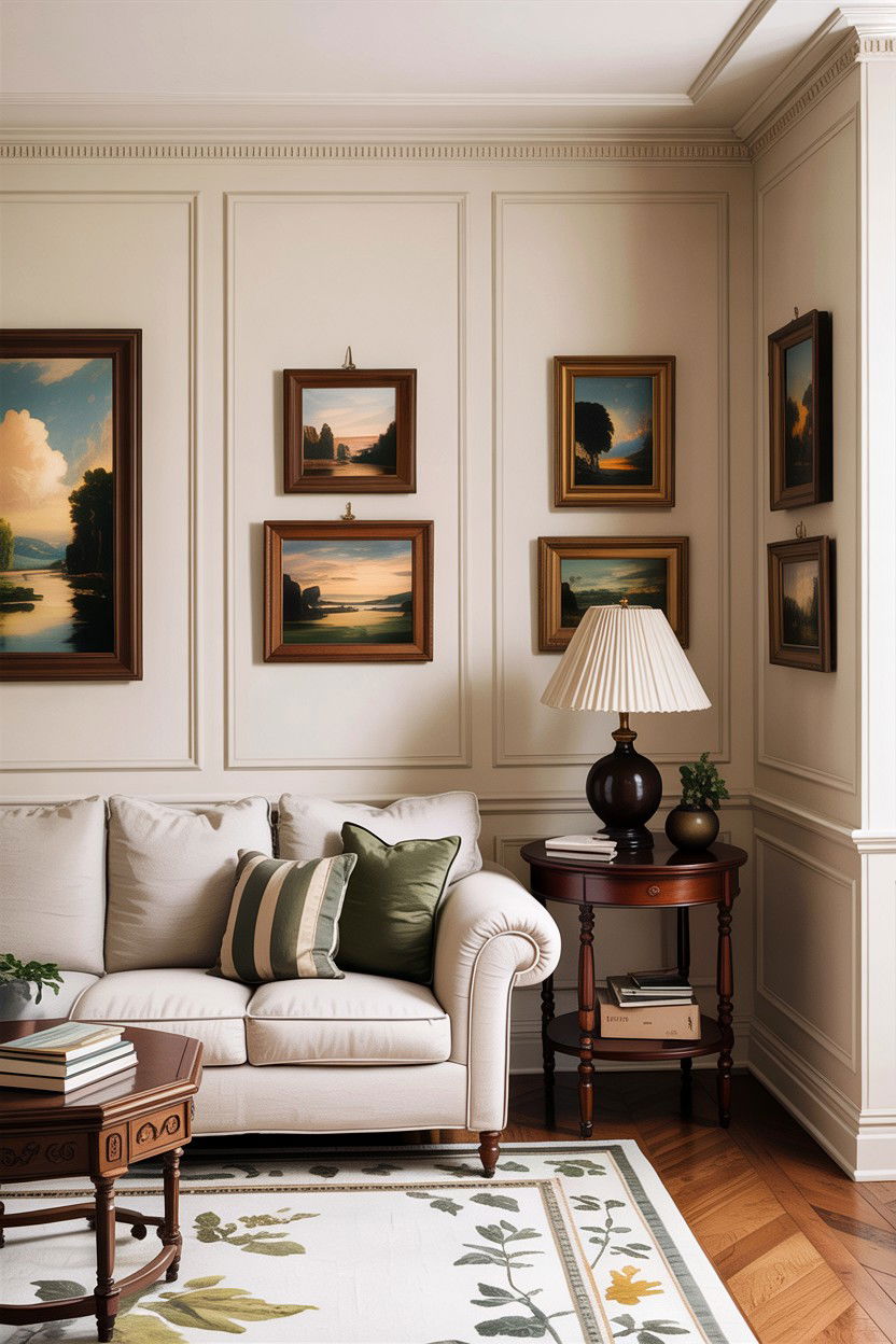 Traditional White Living Room With Wainscoting - 30 traditional white living room ideas