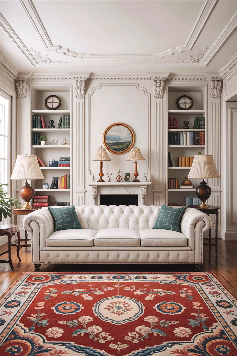 Traditional White Living Room - 30 all white living room ideas