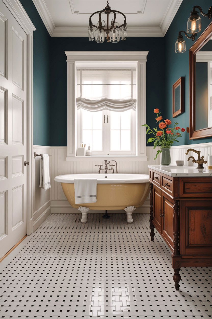 Traditional basketweave floor - 30 basketweave pattern bathroom ideas