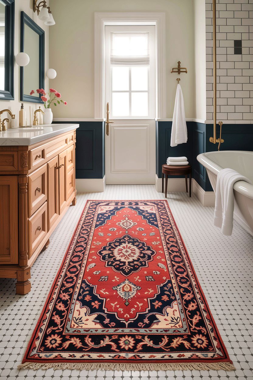 Traditional bathroom rug - 30 colonial bathroom ideas