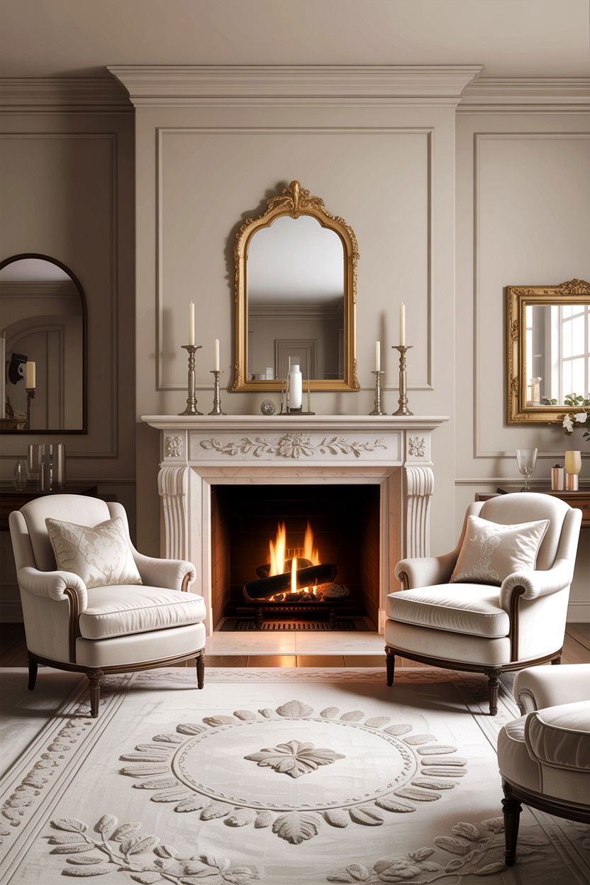 Traditional cream living room with fireplace - 30 traditional cream living room ideas
