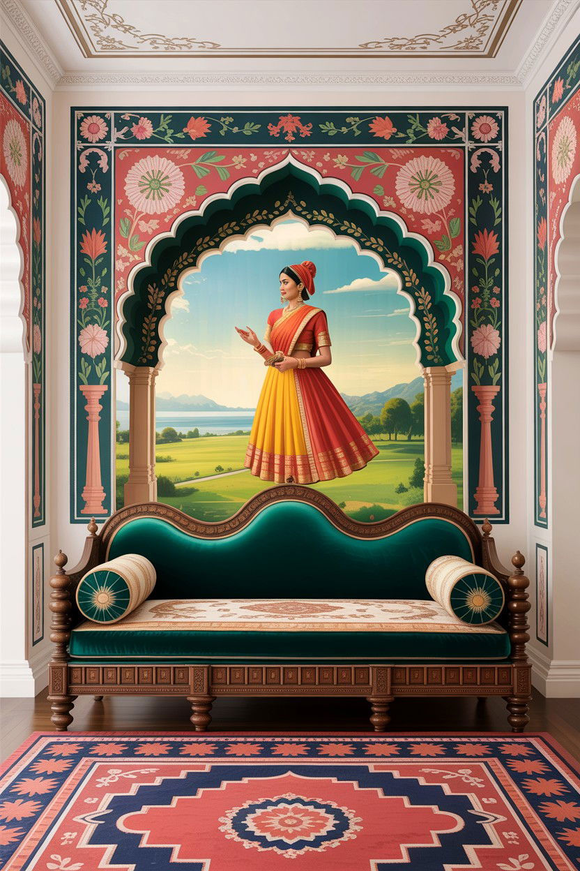 Traditional diwan sofa - 30 living room Indian furniture ideas