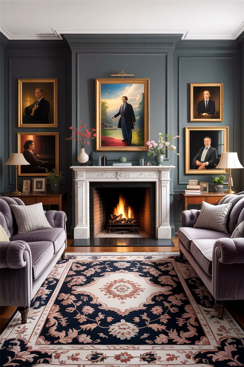 Traditional gray living room with fireplace - 30 traditional gray living room ideas