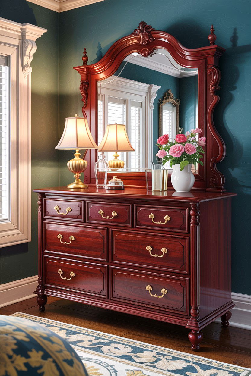 Traditional mahogany wood dresser - 30 bedroom wood dressers