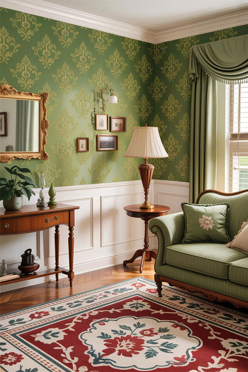 Traditional sage green living room - 30 sage and white living room ideas