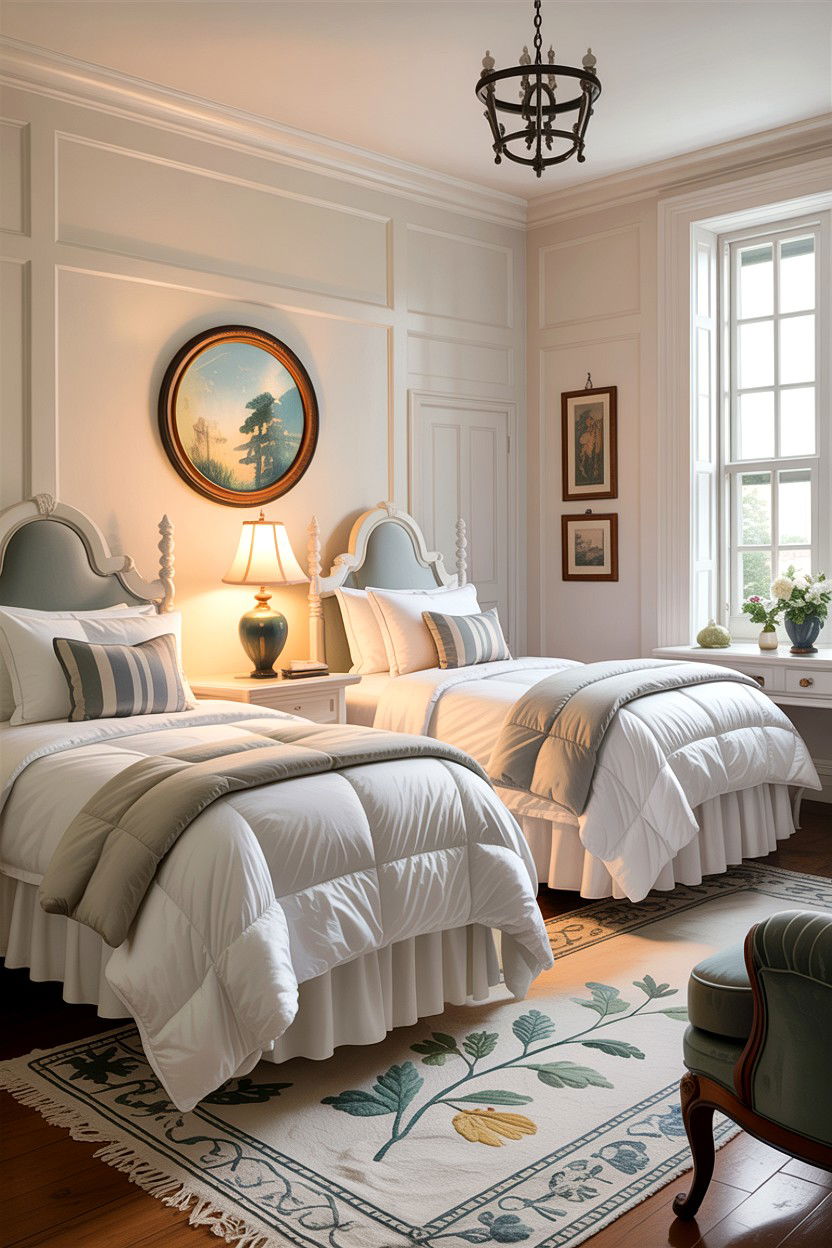 Traditional white guest room - 30 traditional white bedroom ideas