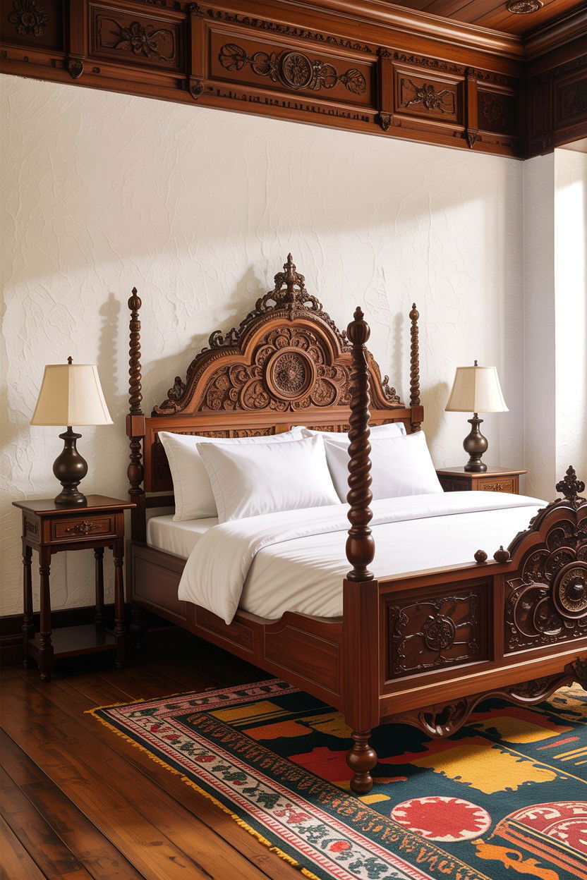 Traditional wooden bed - 30 Indian bedroom ideas