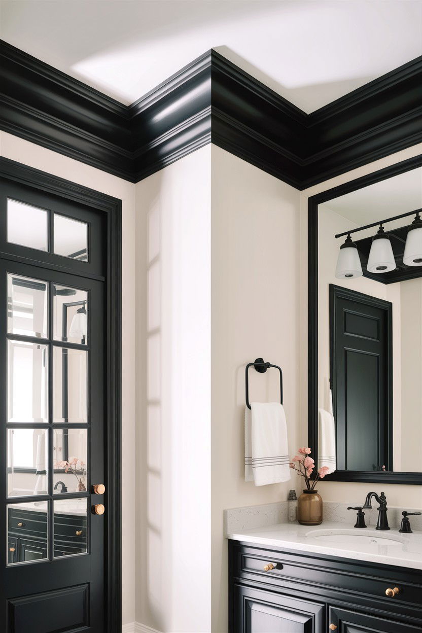 Transitional Bathroom Crown Molding - 30 bathroom crown molding ideas