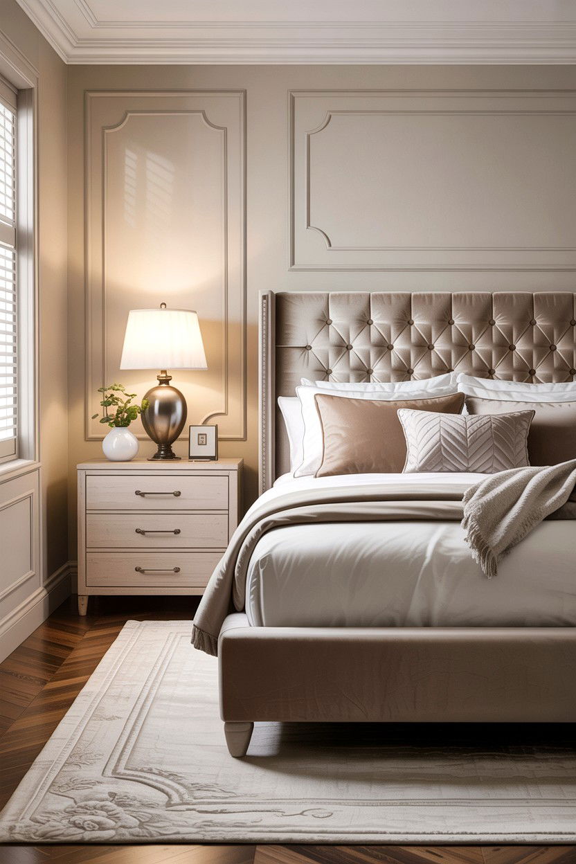 Transitional Beige Bedroom - 30 warm beige bedroom ideas