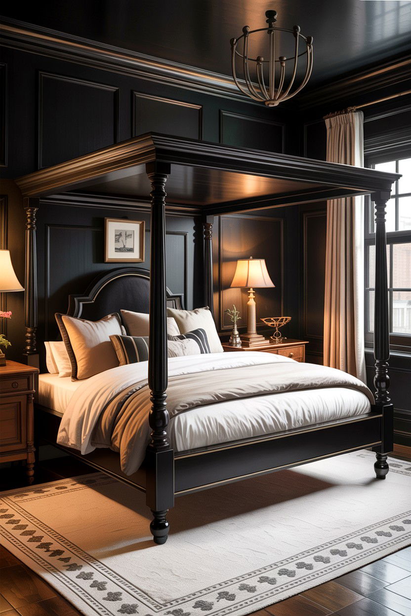 Transitional Black Bedroom - 30 all black bedroom ideas