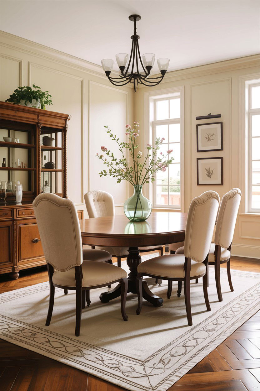 Transitional Cream Dining Room - 30 warm cream dining room ideas