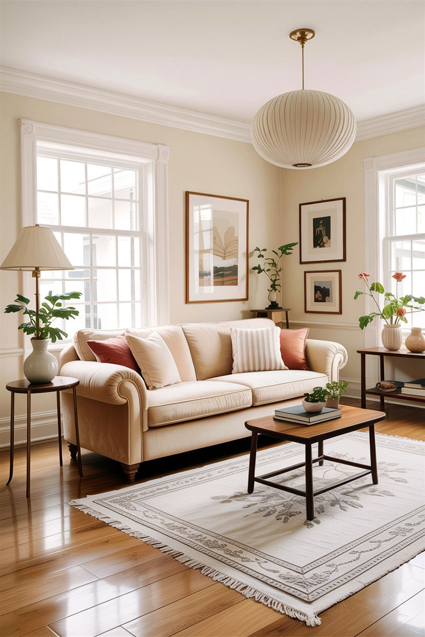 Transitional Cream Living Room - 30 scandinavian cream living room ideas