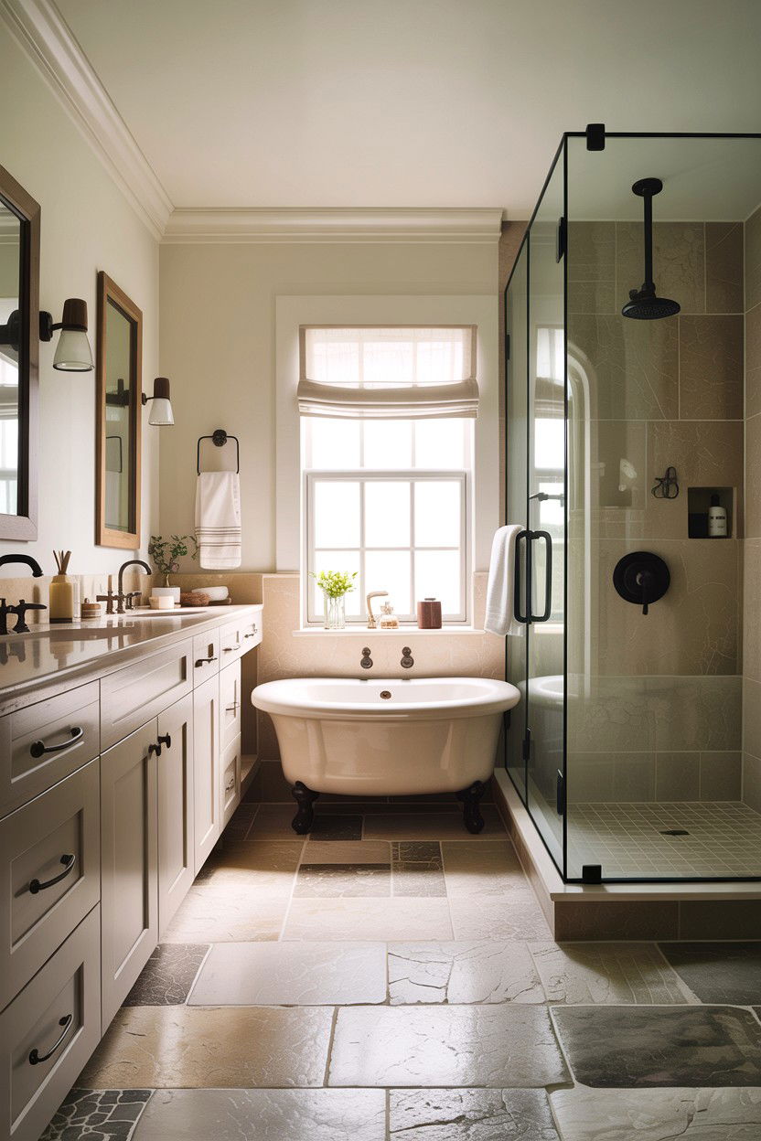 Transitional Limestone Bathroom - 30 limestone bathroom ideas