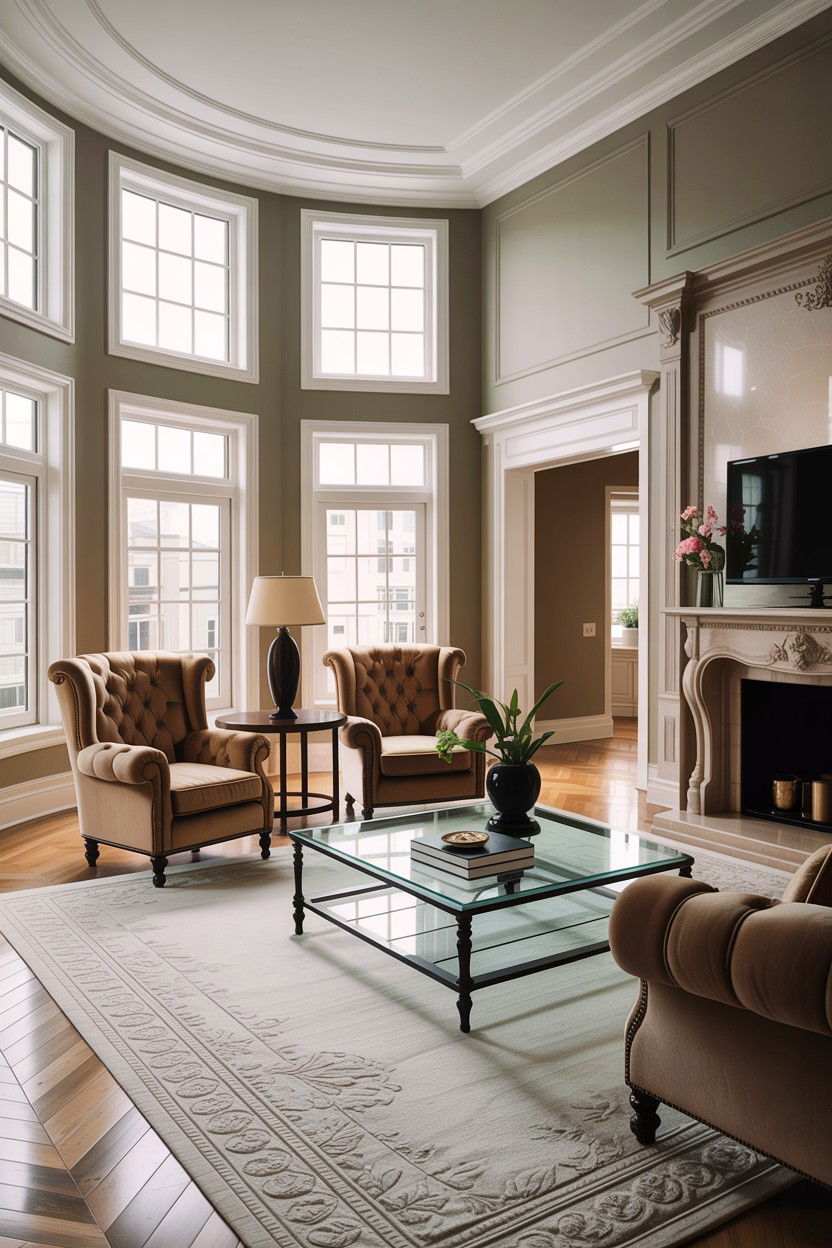 Transitional Living Room - 30 high ceiling living room ideas