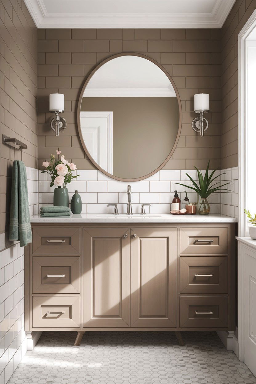 Transitional Taupe Bathroom - 30 taupe and white bathroom ideas