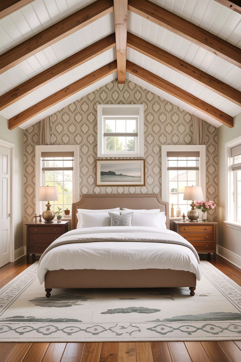 Transitional Vaulted Ceiling Bedroom - 30 bedroom vaulted ceiling ideas