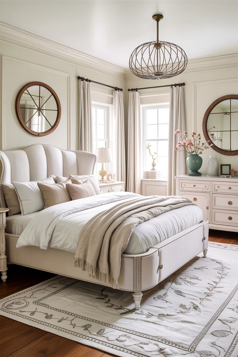 Transitional White Bedroom - 30 bedroom white furniture ideas
