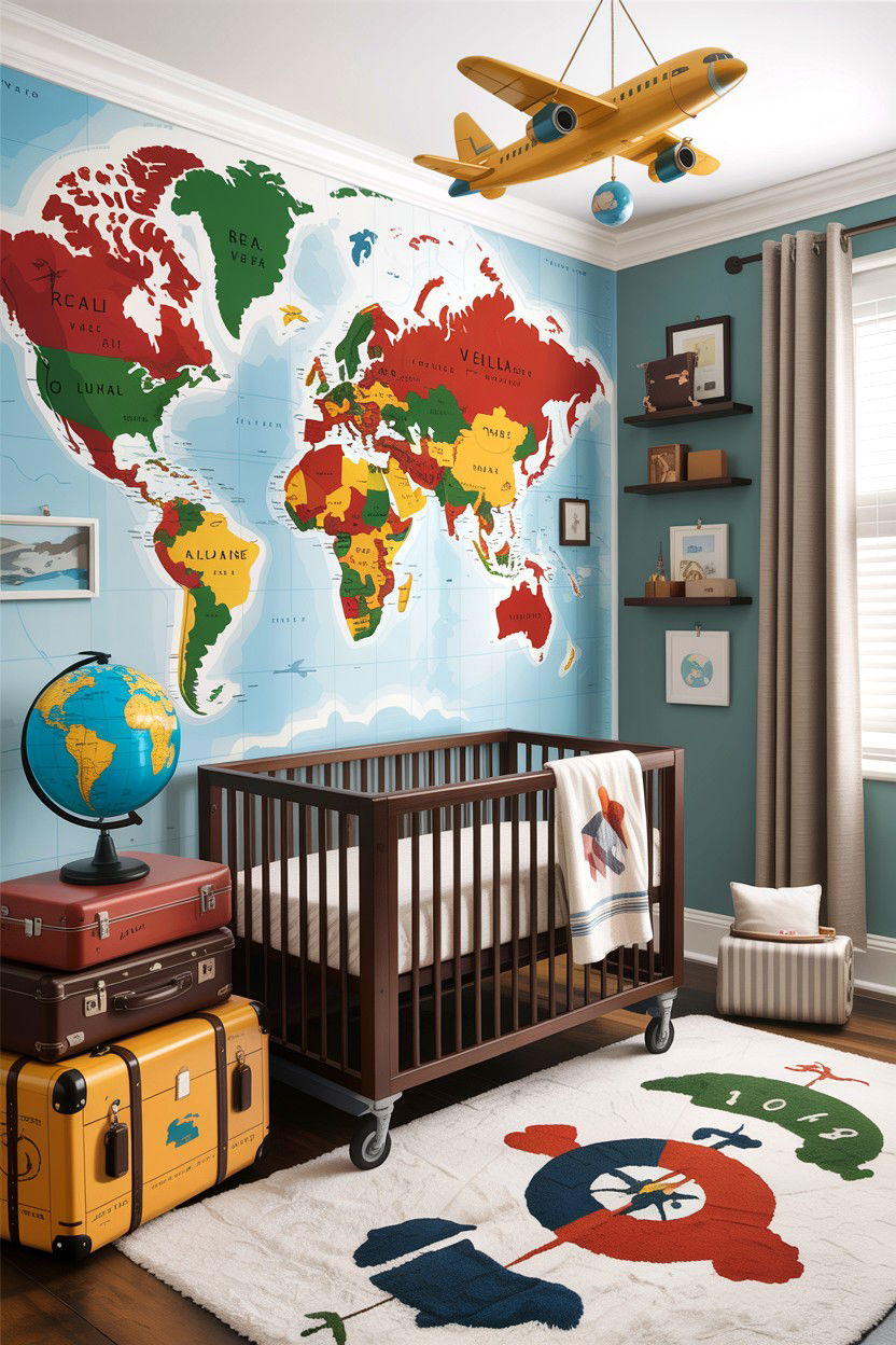 Travel Theme Nursery - 30 infant bedroom ideas