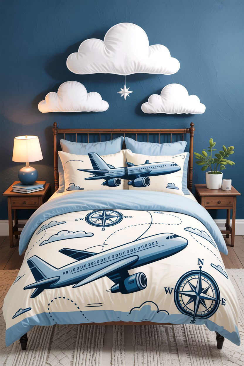 Travel Themed Bedding - 30 airplane bedroom ideas