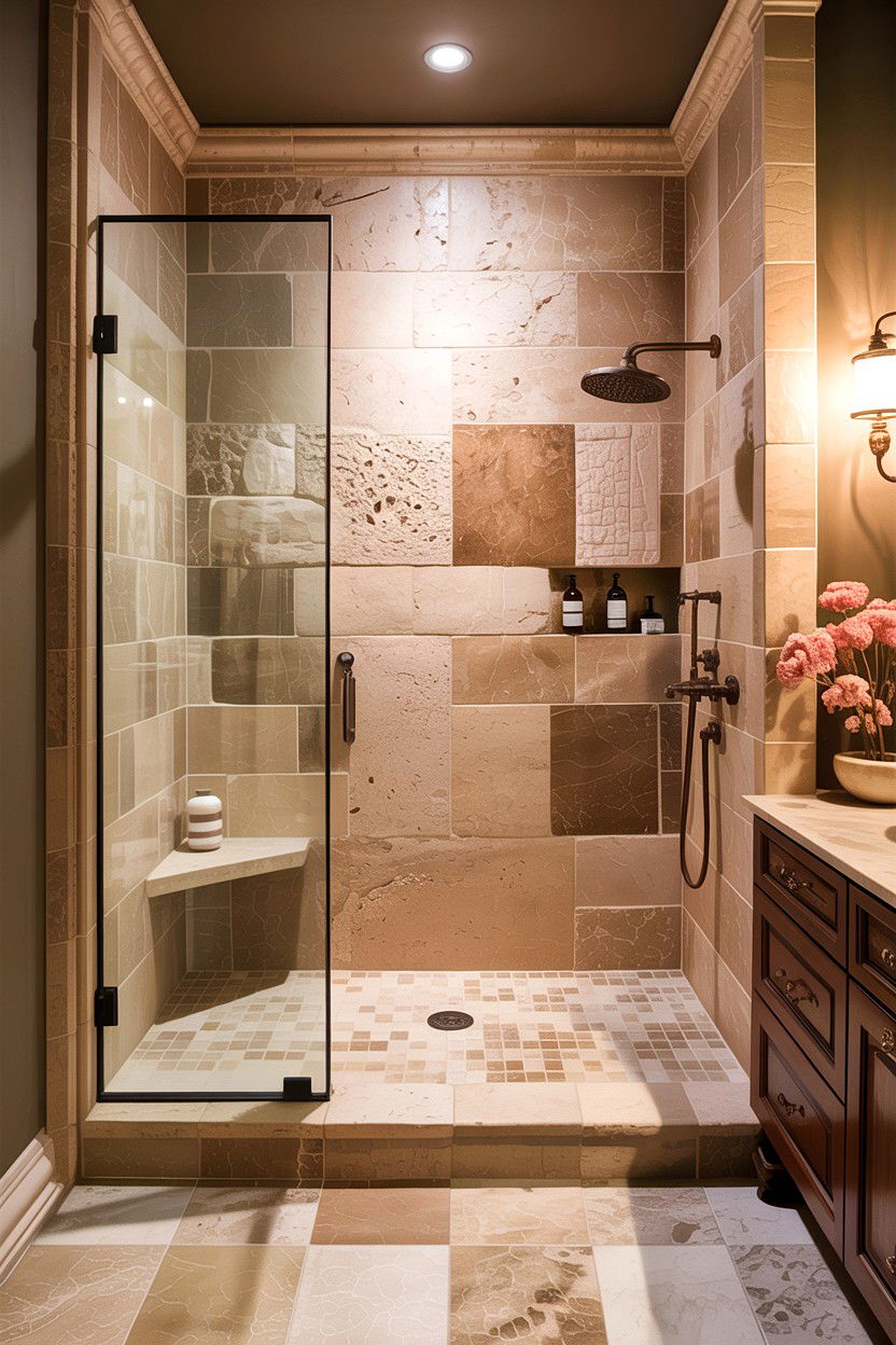 Travertine Bathroom Tile - 30 cool neutral bathroom ideas