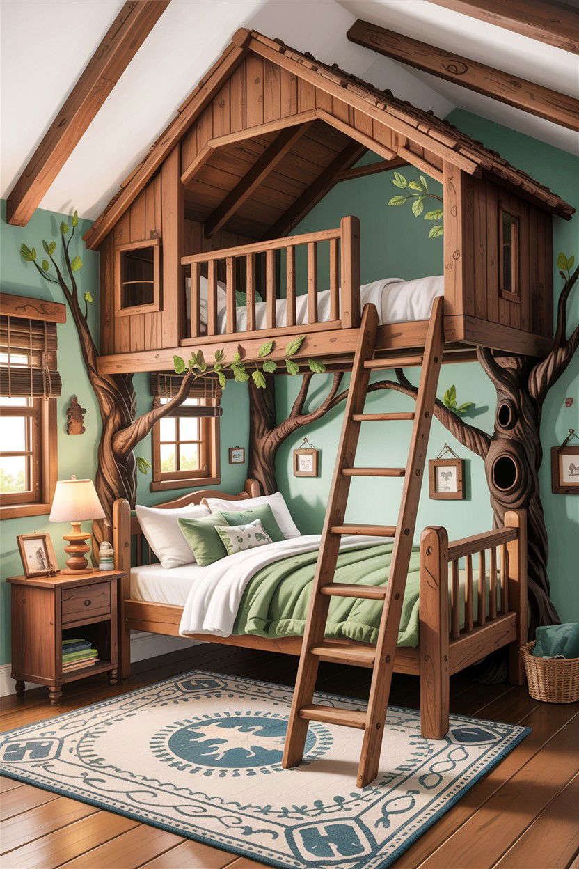 Treehouse Inspired Bedroom - 30 fairy tale bedroom ideas
