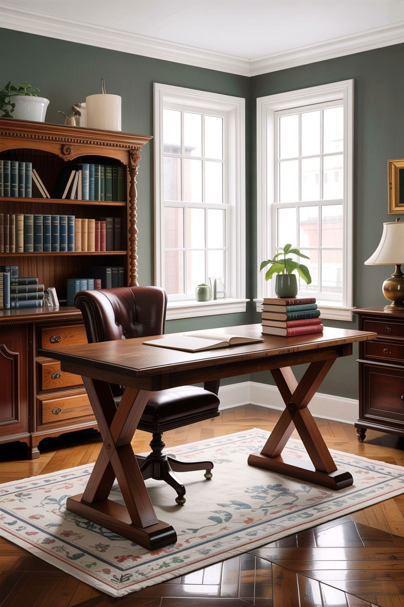 Trestle Desk - 30 bedroom study desk ideas