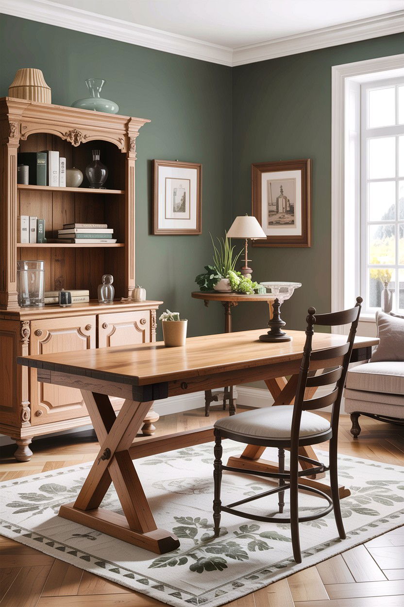 Trestle base desk - 30 living room Provence furniture ideas