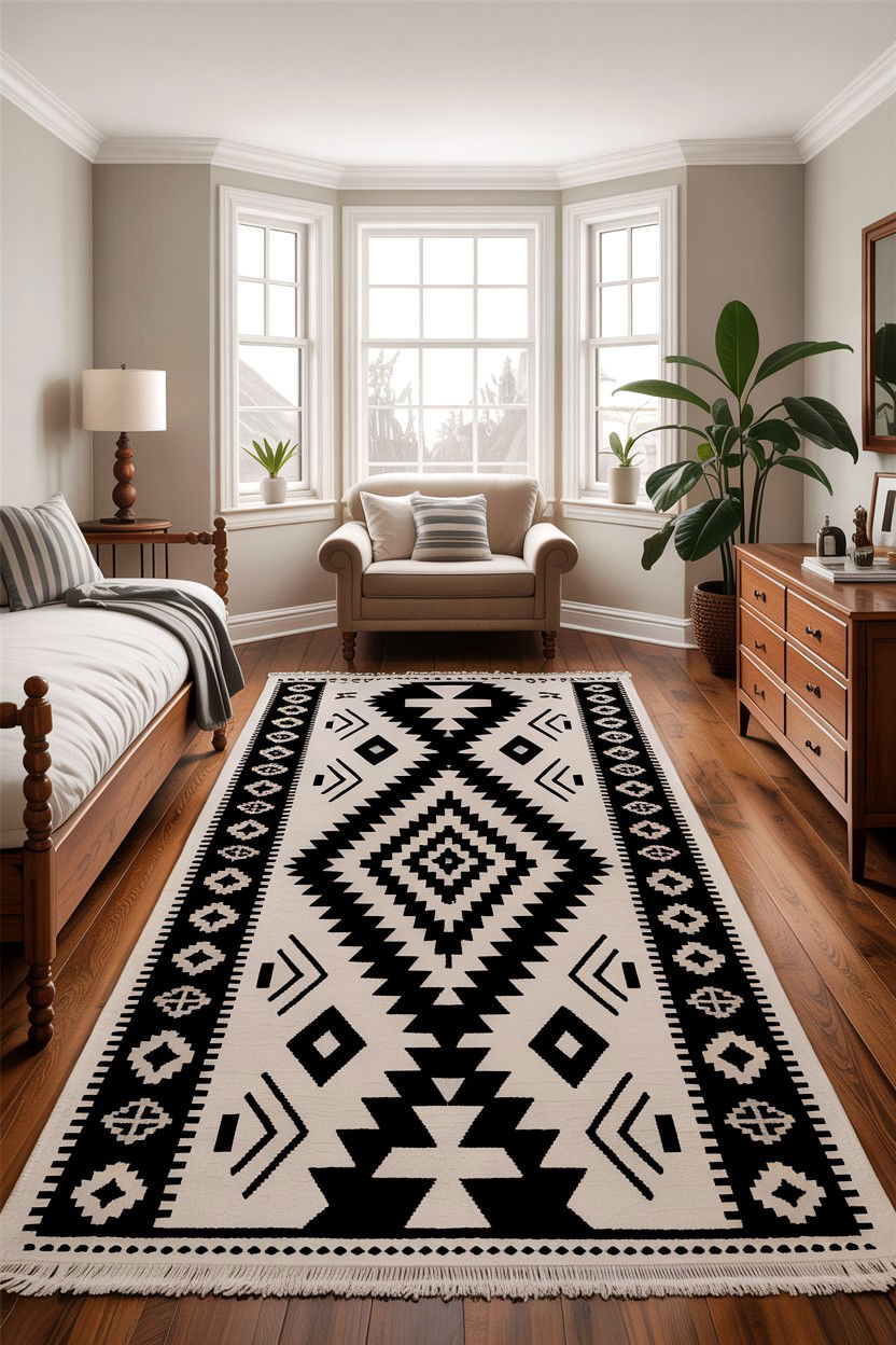 Tribal Pattern Rug - 30 African bedroom ideas