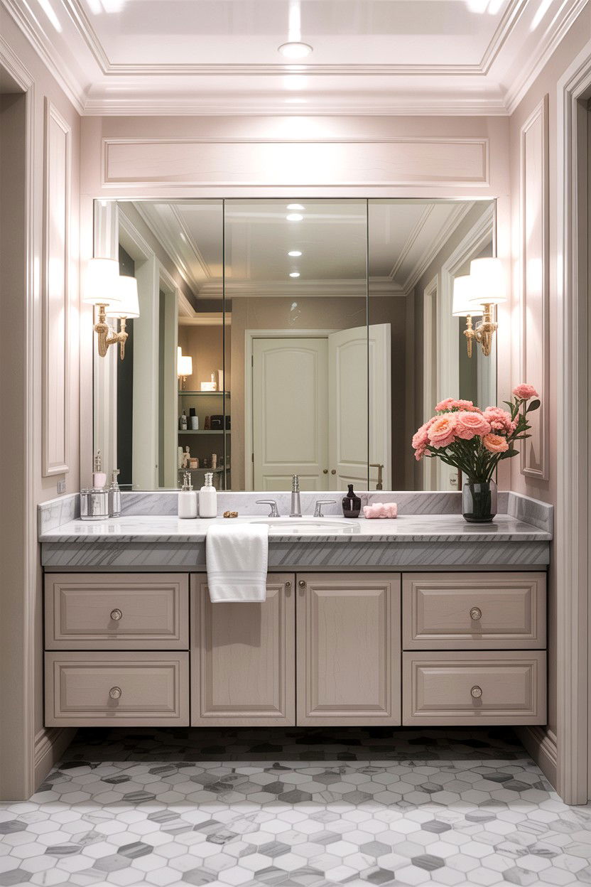Triptych Bathroom Mirror - 30 frameless bathroom mirror ideas