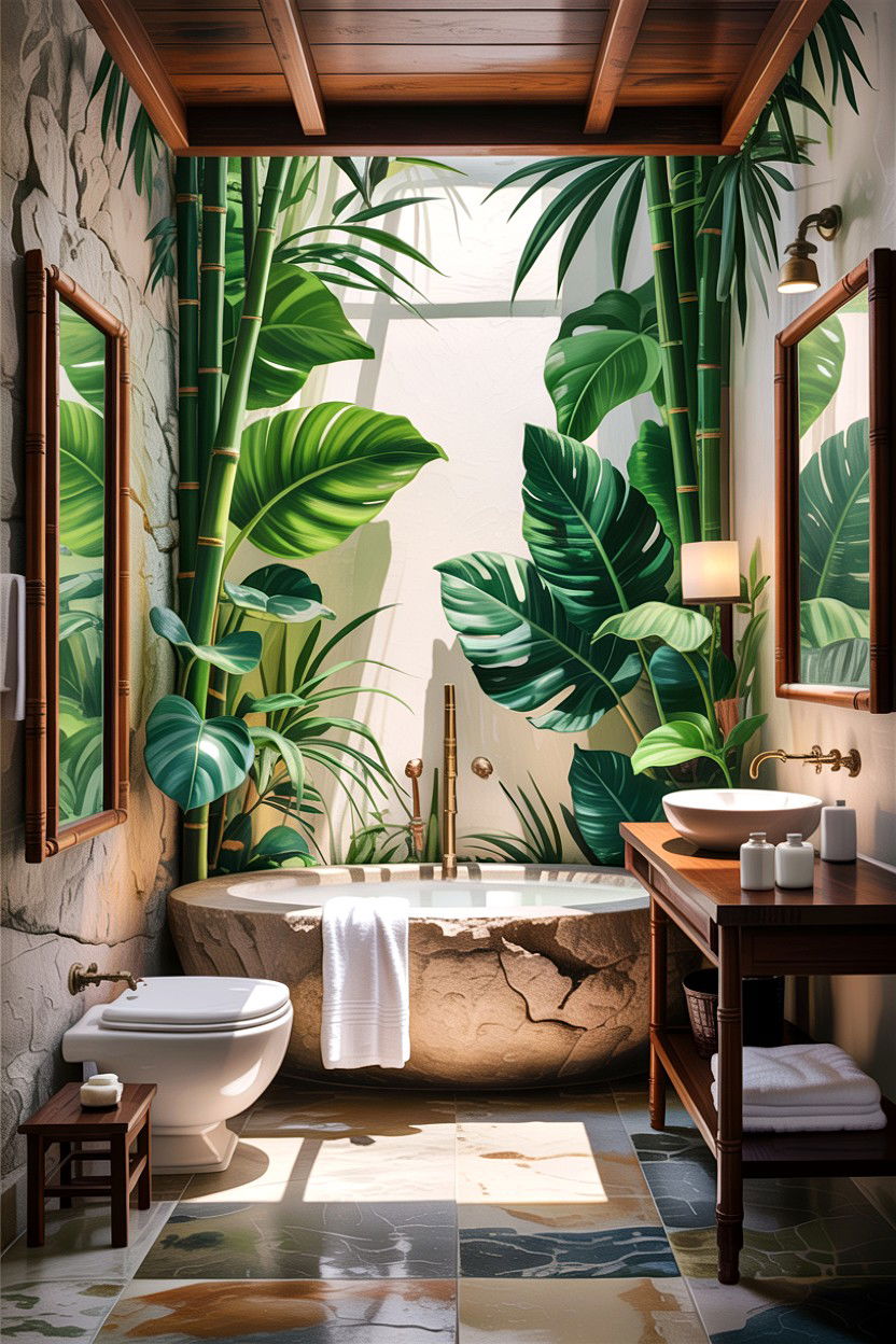 Tropical Asian bathroom - 30 Asian bathroom ideas