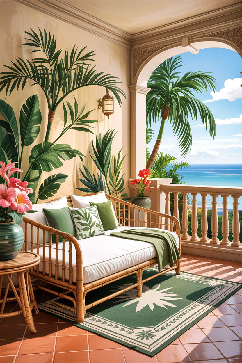 Tropical Bedroom Balcony - 30 bedroom with terrace ideas