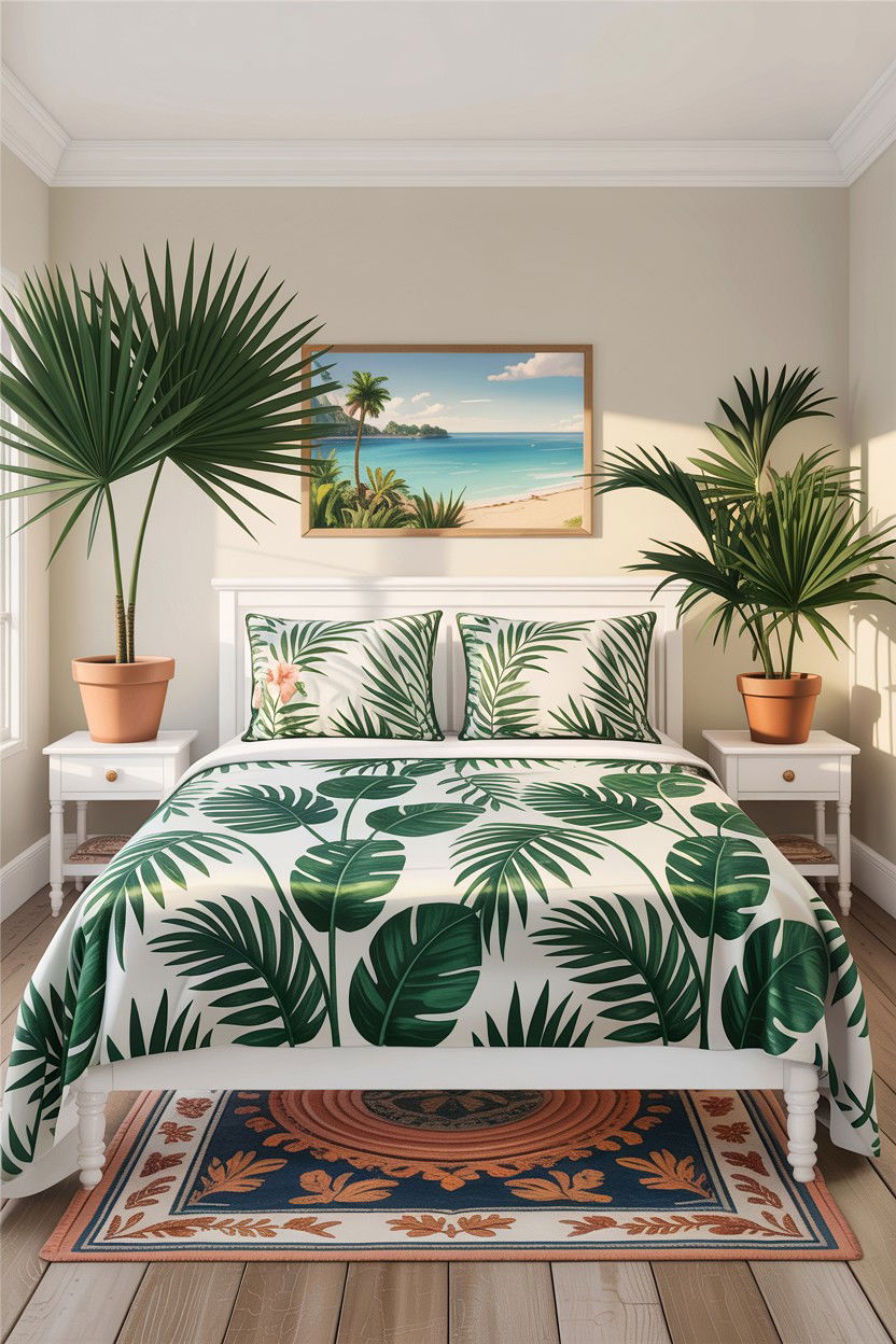 Tropical Leaf Bedspread - 30 bedroom bedspreads