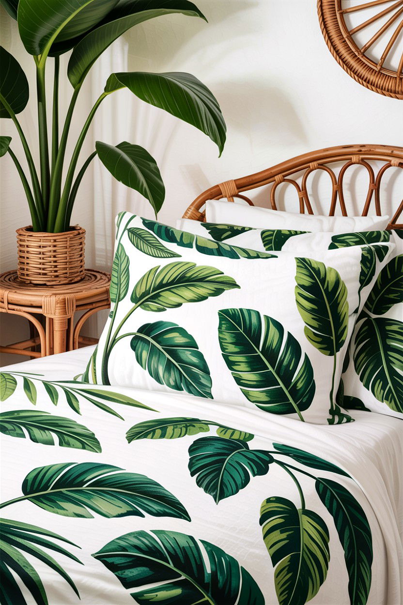 Tropical Leaf Shams - 30 bedroom pillow shams