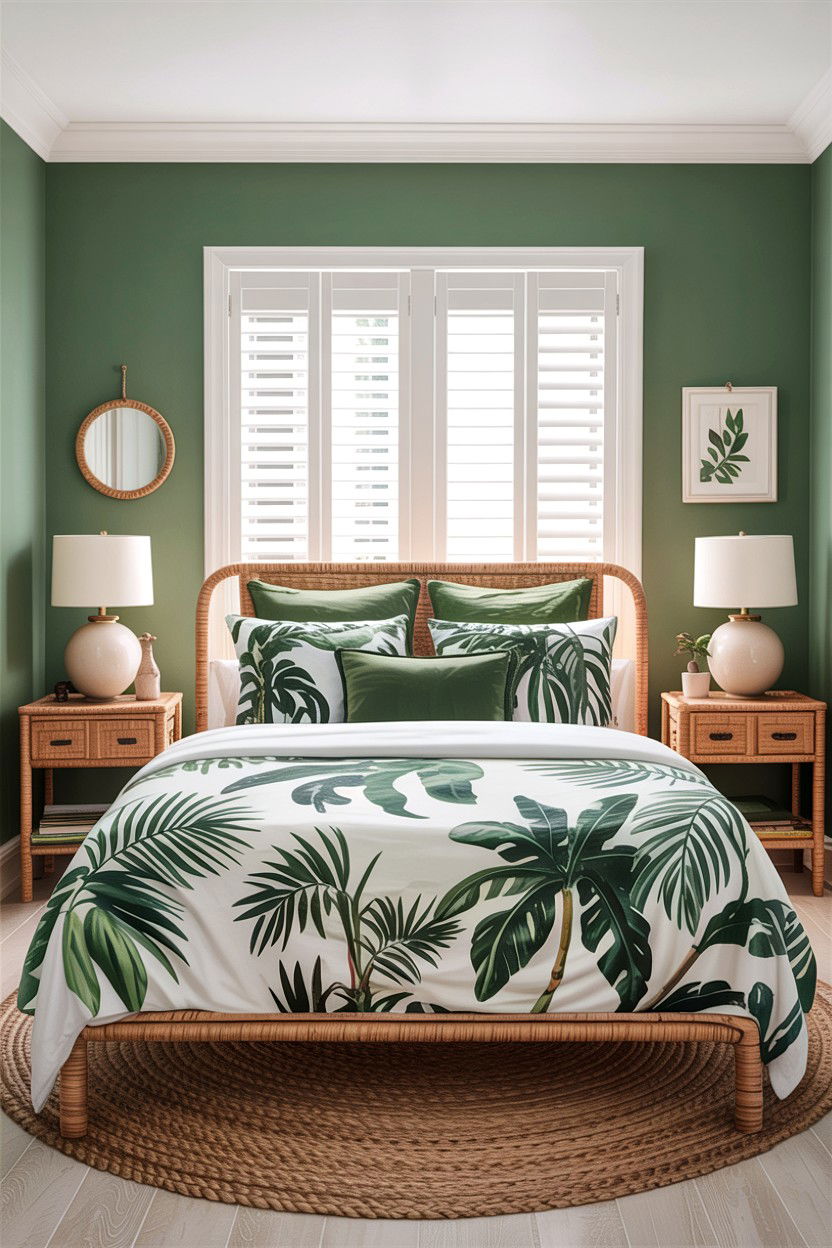 Tropical Sage Green Bedroom - 30 sage and white bedroom ideas