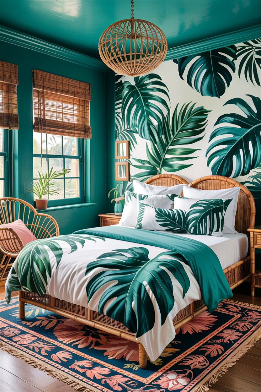 Tropical Teal Bedroom - 30 teal bedroom design ideas