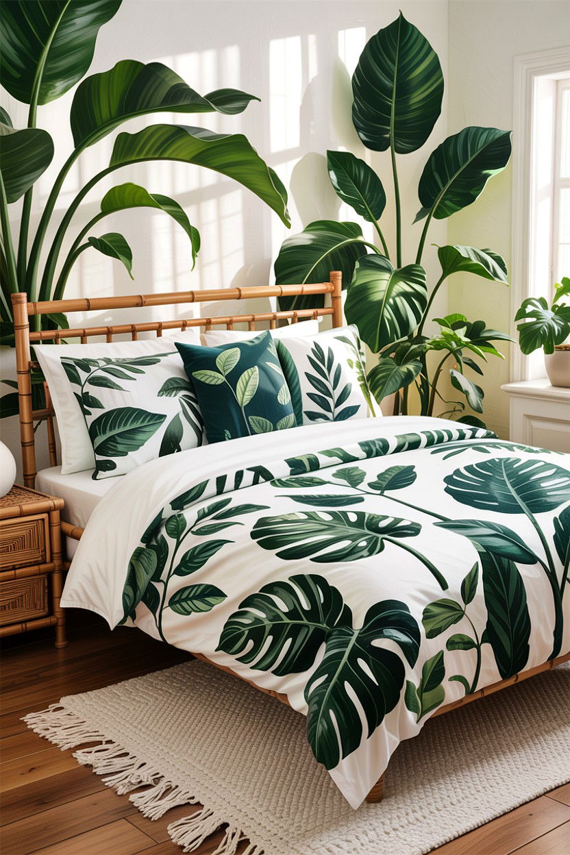 Tropical leaf bedding set - 30 bedroom bedding sets