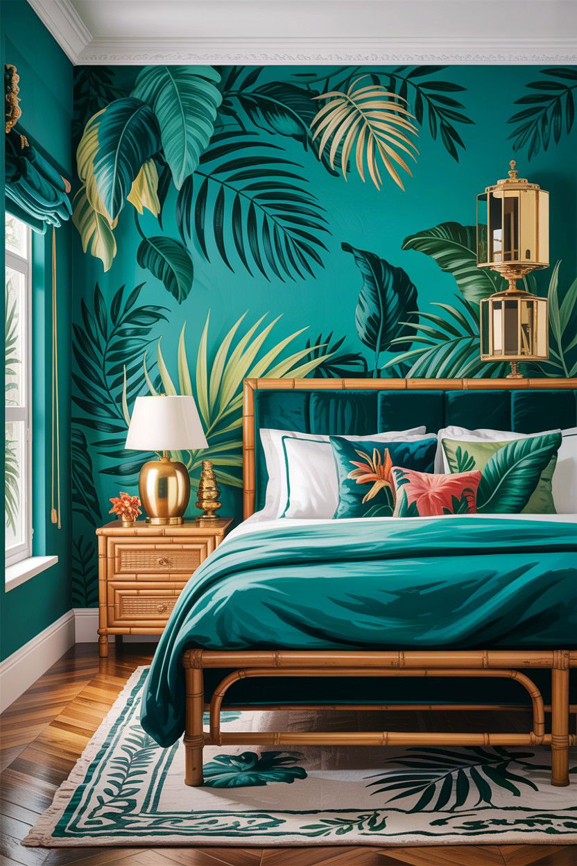 Tropical teal bedroom - 30 teal bedroom decor ideas